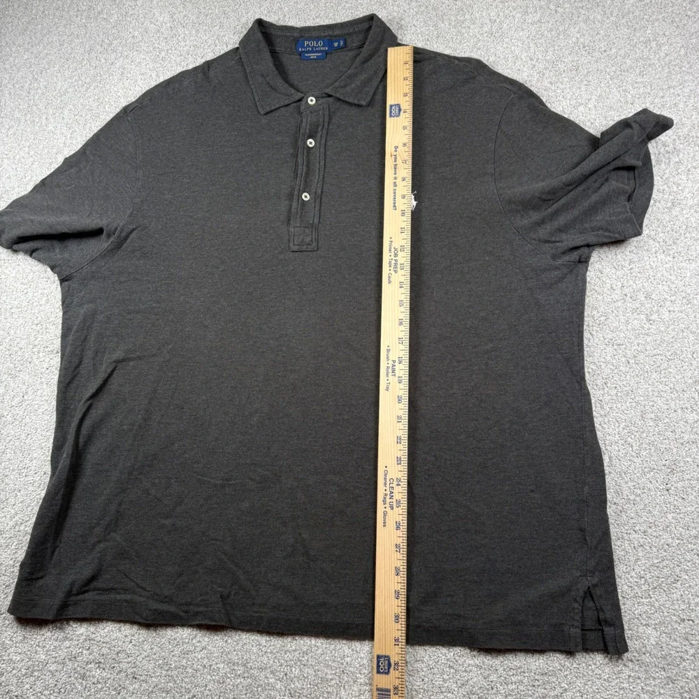 Polo Ralph Lauren Polo Shirt Mens 3XB Gray Featherweight Mesh Short Sleeve Pony